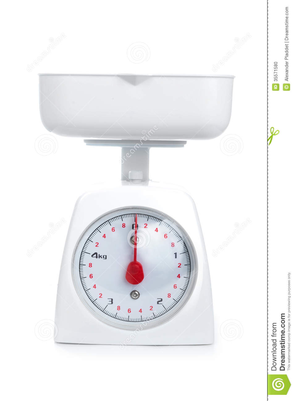Kitchen Weighing Scale Isolated On A White Background 