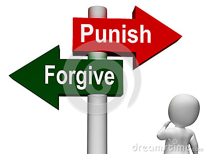 Punish Forgive Signpost Shows Punishment Royalty Free Stock Image