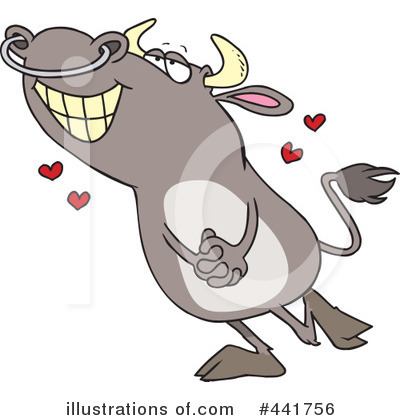 Royalty Free  Rf  Bull Clipart Illustration By Ron Leishman   Stock