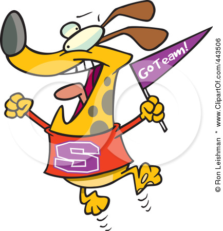 Royalty Free Rf Clip Art Illustration Of A Cartoon Cheering Dog 1