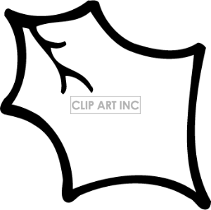 Royalty Free Single Black And White Holly Leaf Clipart Image Picture