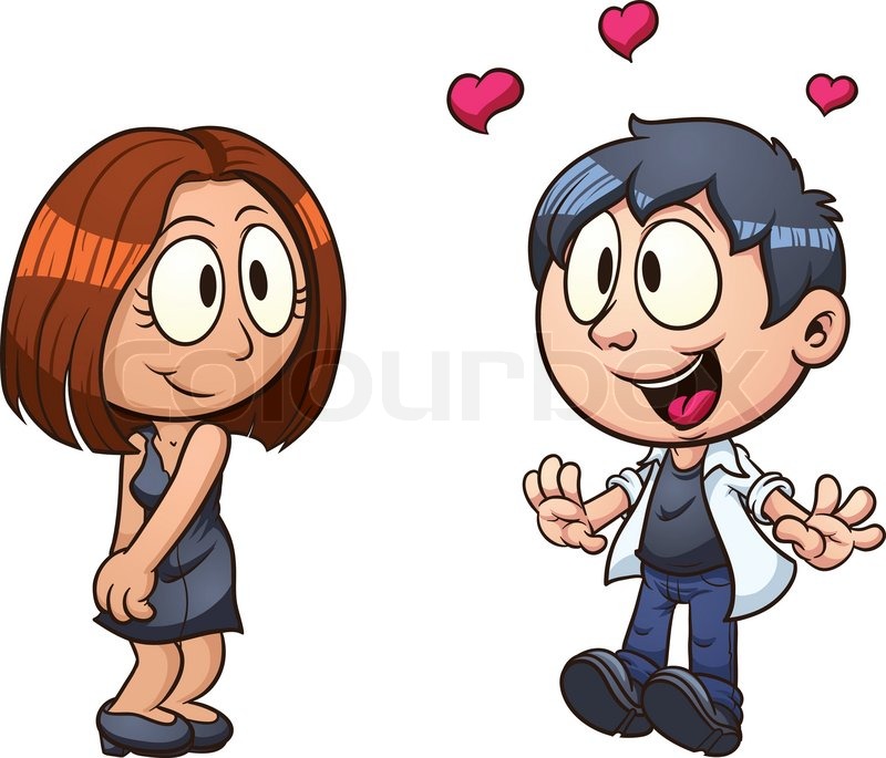 Stock Vector Of  Cute Couple In Love  Vector Clip Art Illustration