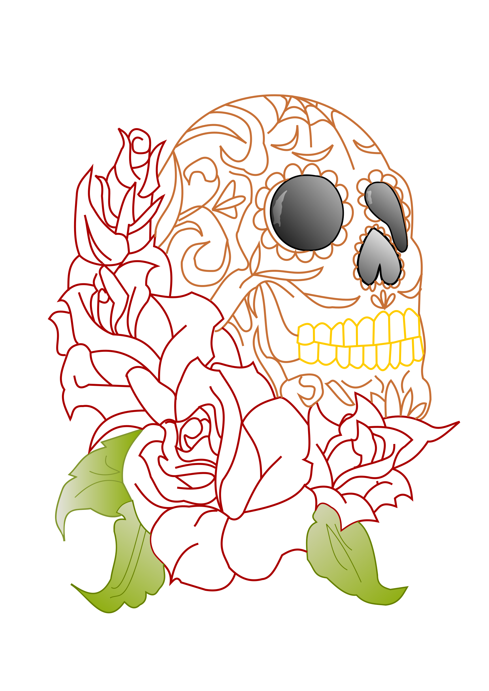 Sugar Skull   Roses By Siddymcbill