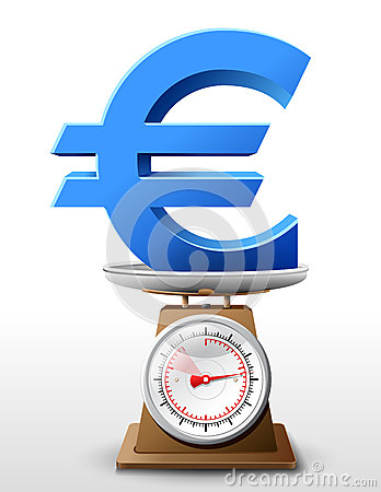 Weighing Money Symbol On Scales  Qualitative Vector  Eps 10    