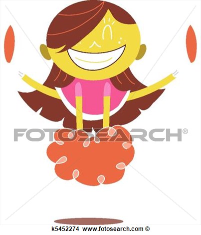 Yellow Cheerleader Cheering And Jumping  Fotosearch   Search Clip Art