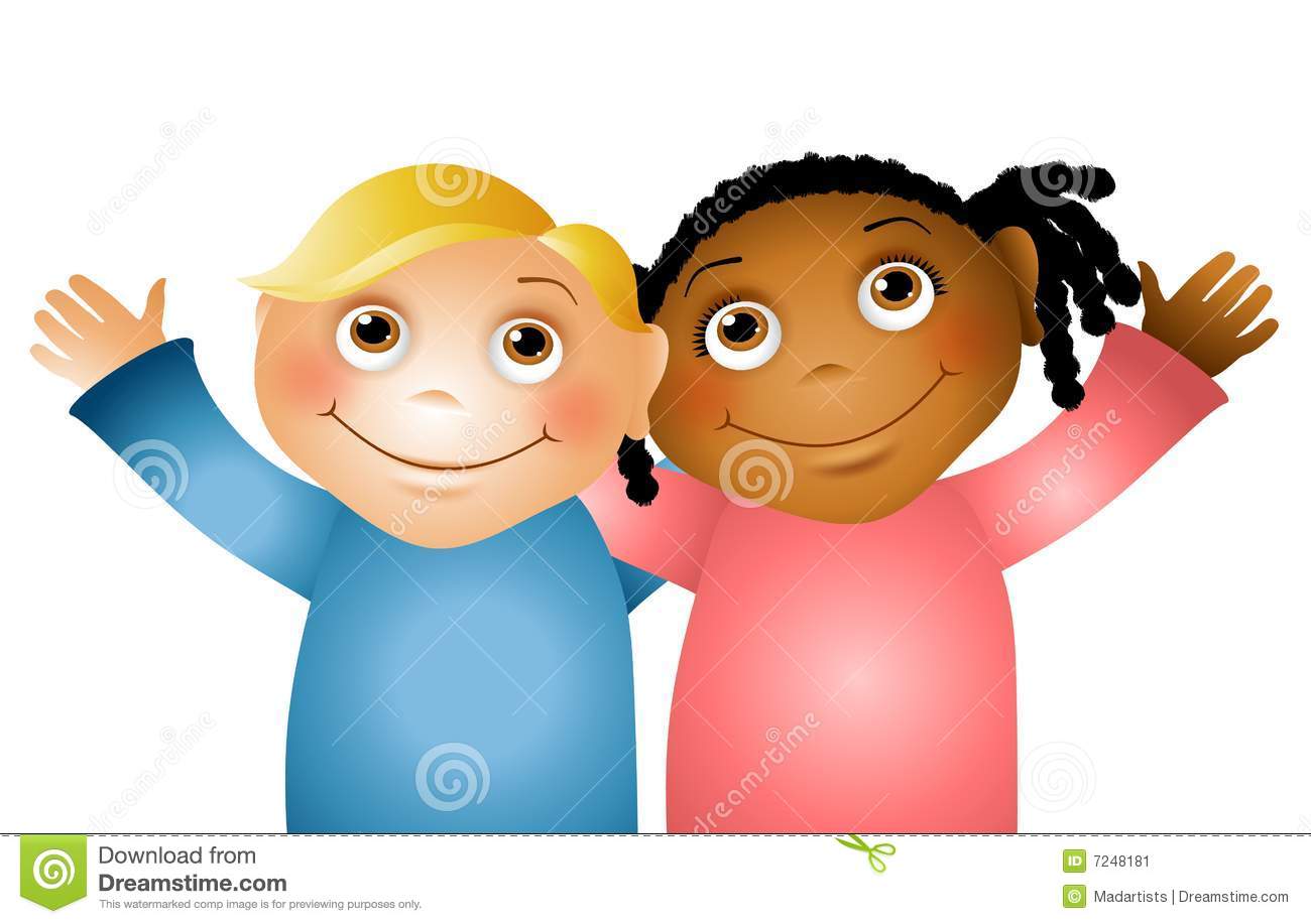 An Illustration Featuring A Boy And Girl Child Hugging As Friends