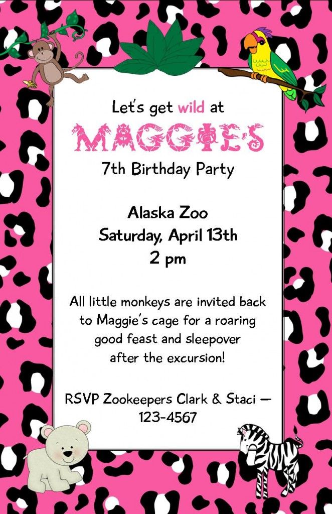Animal Zoo Birthday Invitation   Bday Party   Pinterest