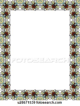 Art   Burgundy And Green Baroque Border  Fotosearch   Search Clipart    