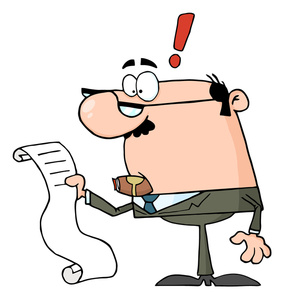 Boss Clipart Image   Boss Or Business Owner Looking At Finances