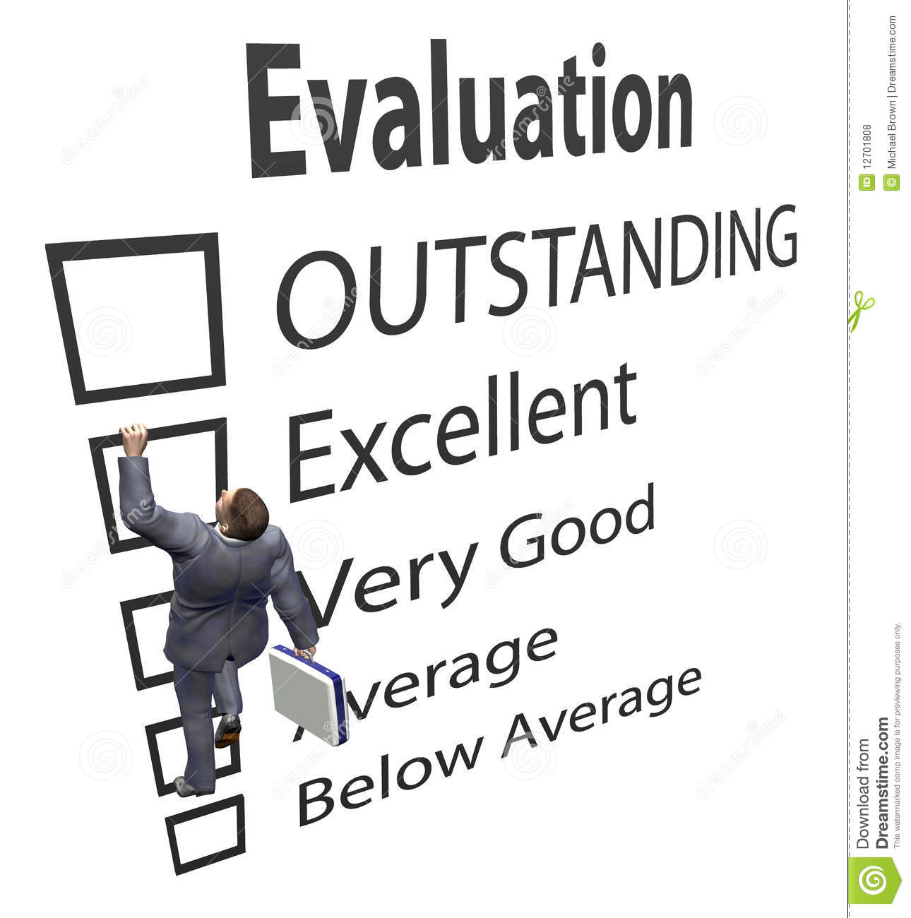 Business Employee Climbs Up The Boxes Of An Evalution Improvement