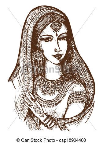Cartoon Sketch Illustration Of Indian Csp18904460   Search Clipart
