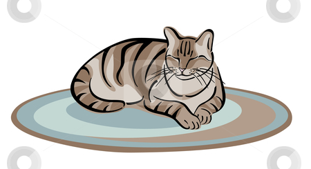 Cat Nap Stock Vector Clipart Vector Illustration Of A Brown Tabby Cat