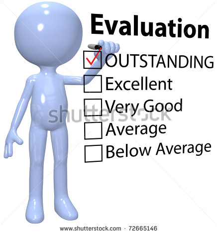 Check In Outstanding Evaluation Form Box With Marker   Stock Photo
