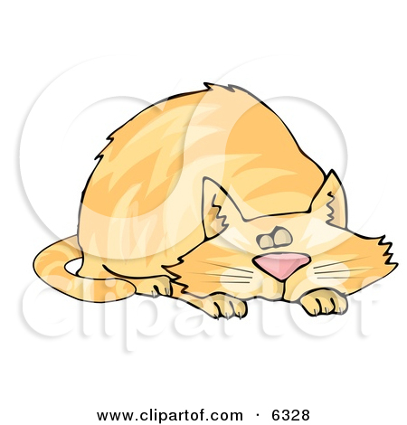 Chubby Orange Tabby Cat Taking A Cat Nap Clipart Picture By Dennis Cox