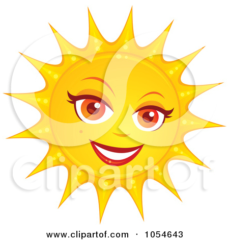 Clip Art Illustration Of A Pretty Female Sun By John Schwegel  1054643