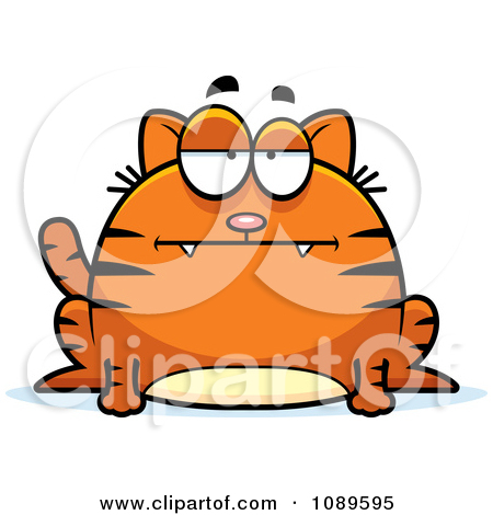 Clipart Chubby Bored Orange Tabby Cat   Royalty Free Vector    