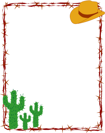 Cowboy Frame 350 Barbed Wire Cowboy Rodeo Border Clip Art
