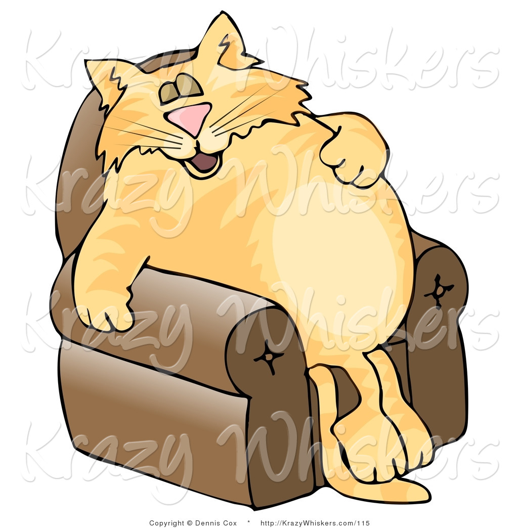 Critter Clipart Of An Anthropomorphic Orange Tabby Cat Napping On A    