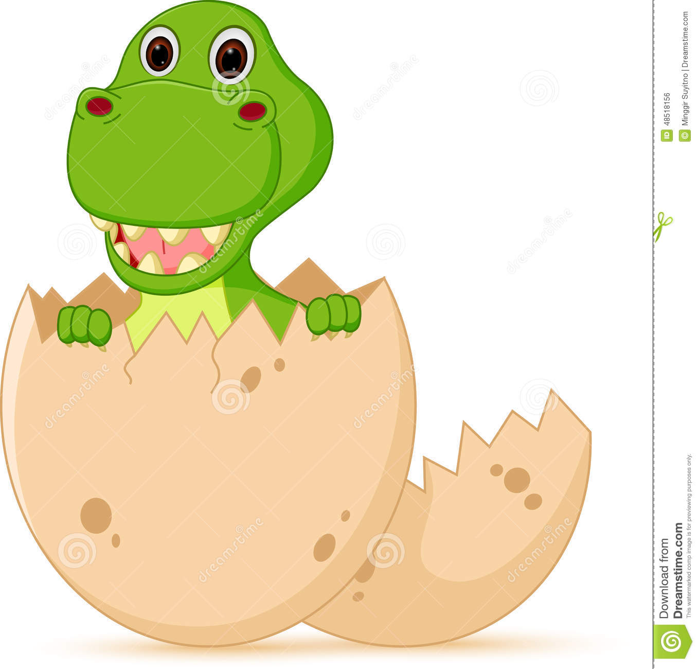 Cute Baby Dinosaur Cartoon Hatch Stock Vector   Image  48518156