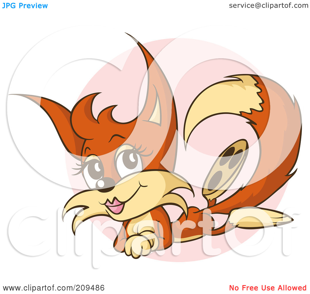 Free  Rf  Clipart Illustration Of A Pretty Female Fox Looking Pretty