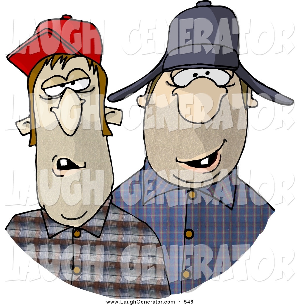 Humorous Clip Art Of A Pair Of Southern Redneck Men By Dennis Cox