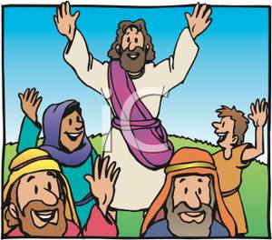 Jesus Praising God   Royalty Free Clipart Picture