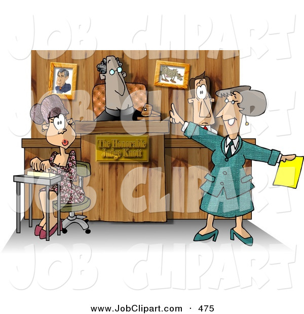 Job Clip Art Of A Judge Witness Stenographer And Lawyer In A