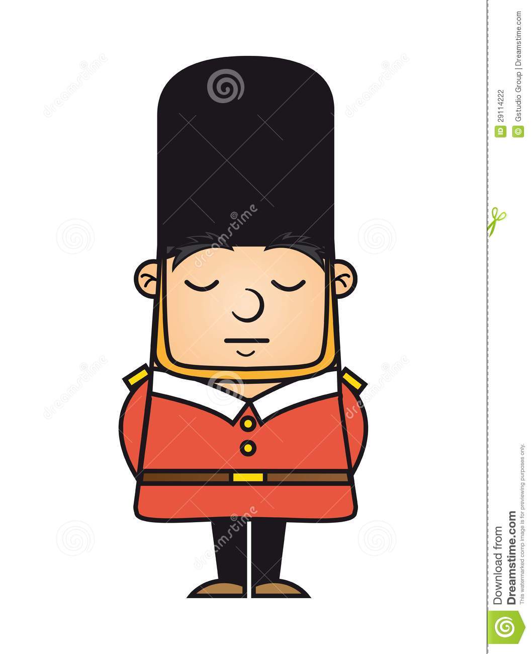 London Guard Isolated Over White Background  Vector Illustration
