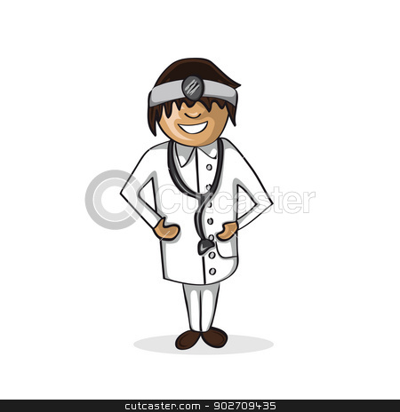 Professional Doctor Man Cartoon Figure  Stock Vector