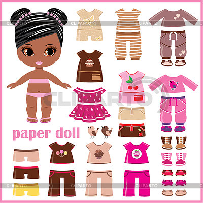 Related Pictures Vector Paper Dolls With Clothes Stock Illustration