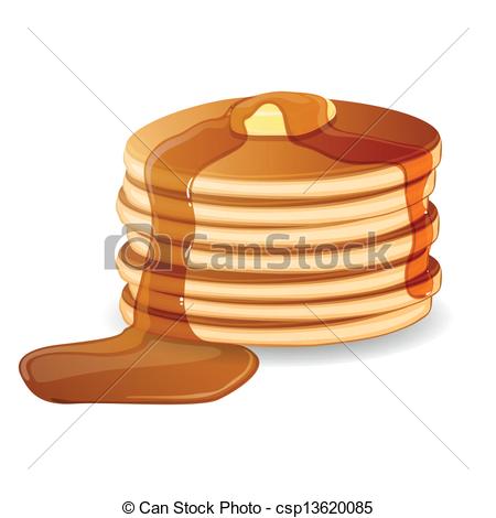 Vector Of Vector Pancakes With Maple Syrup And Butter   Vector