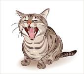 Yelling Tabby Cat   Stock Illustration