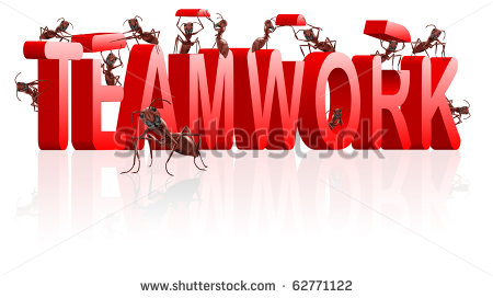 And Collaboration Ants Building Red Text Business Team Work Team Job