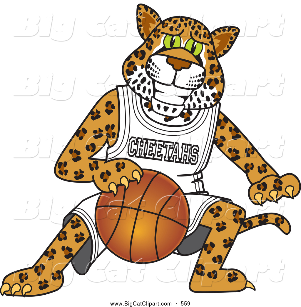 Big Cat Cartoon Vector Clipart Of A Cute Cheetah Character School