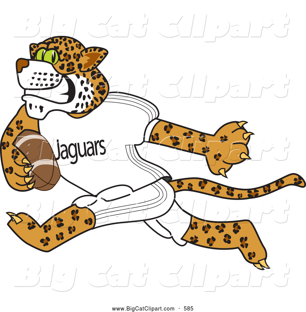 Big Cat Cartoon Vector Clipart Of A Cute Jaguar Character School    
