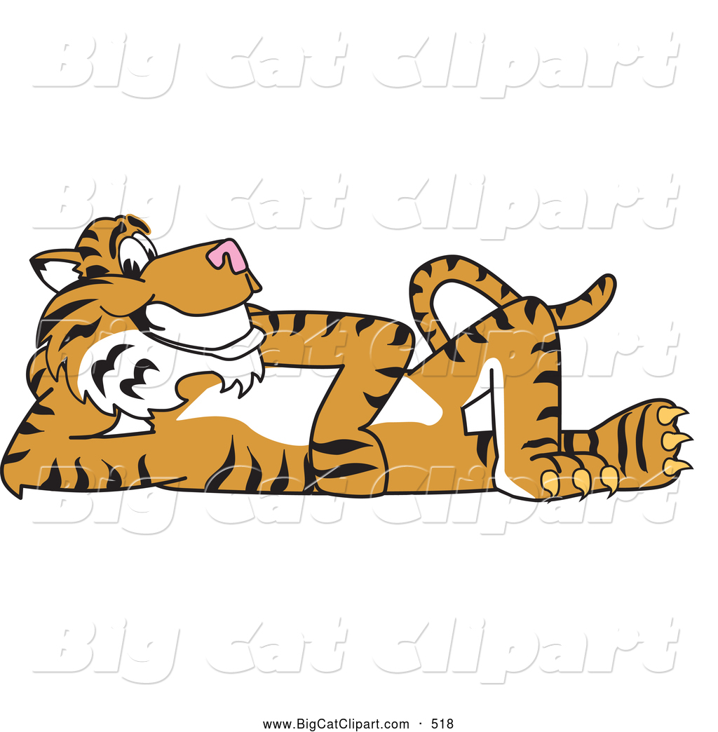 Big Cat Cartoon Vector Clipart Of A Cute Tiger Character School Mascot