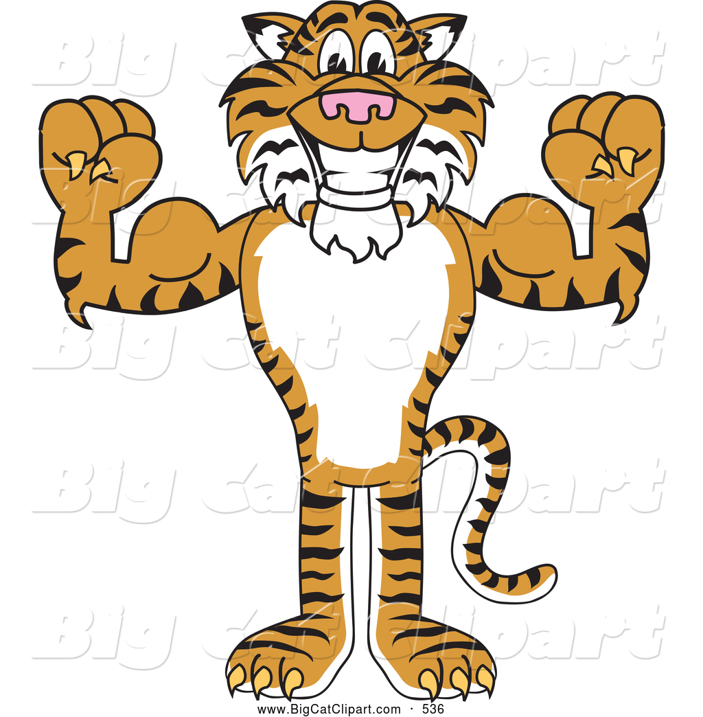 Big Cat Cartoon Vector Clipart Of A Grinning Tiger Character School
