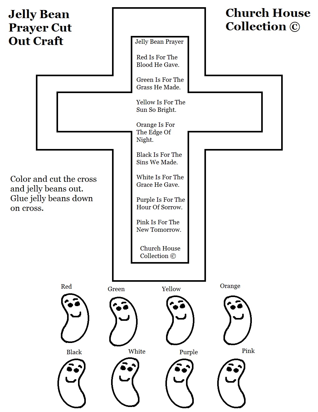 Black And White Jelly Bean Prayer Template  Printable Version