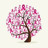 Breast Cancer Awareness Pink Ribbons Conceptual Tree Eps10 File