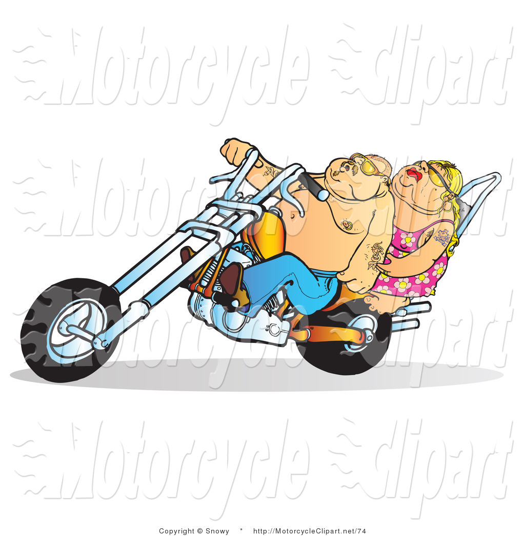 Chubby Biker Couple Friendly Woman On A Scooter On White Woman Riding