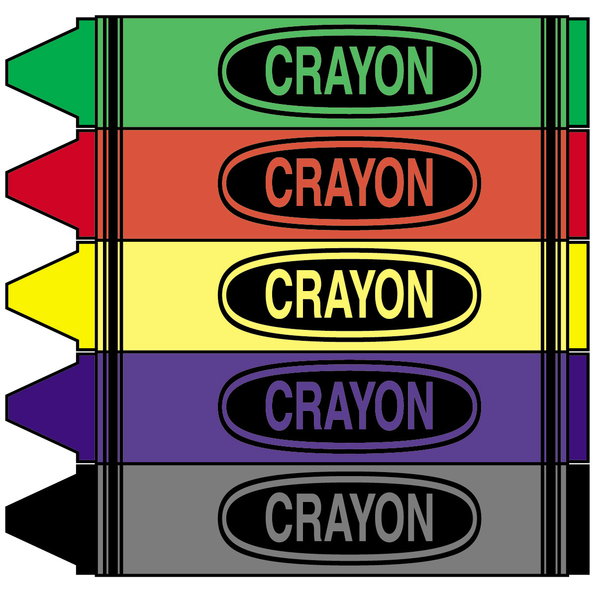 Clip Art  Big Crayons Color