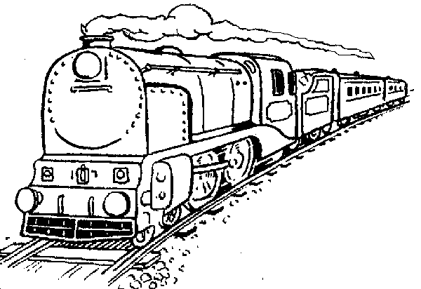 Coloring Pages For Kids   Trains   Steam Locomotive