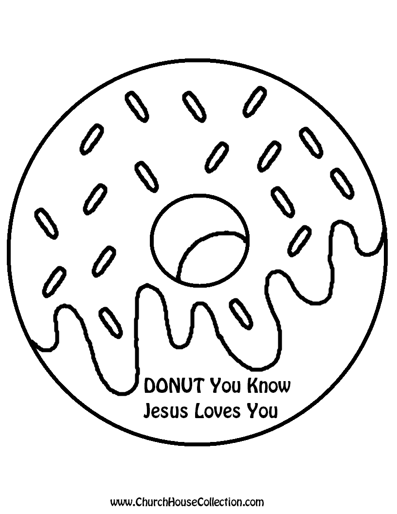 Donut Template Black And White Words  Printable Version