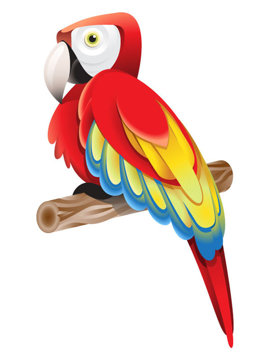 How To Create A Colorful Parrot Using Gradients In Adobe Illustrator