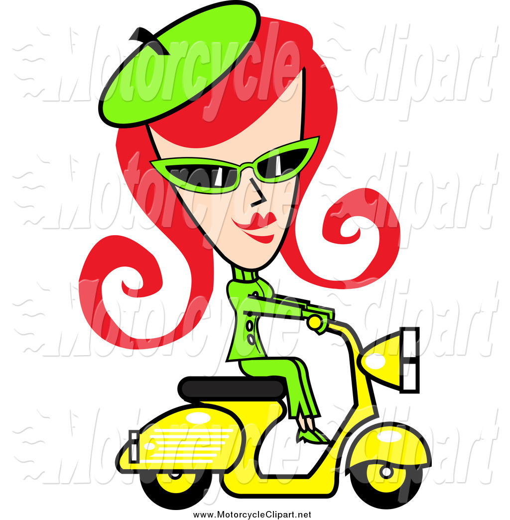 Larger Preview  Transportation Clipart Of A Red Haired Retro Woman