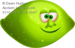 Mr Lime Cartoon Fruit Clipart Illustration