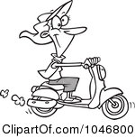 On A Scooter Cartoon Boy Riding A Scooter Cartoon Black And White