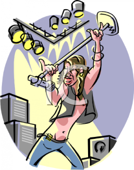 Rock And Roll Clip Art Image  Rock Star On Stage