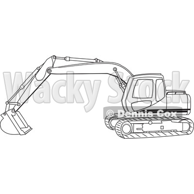 Trackhoe Excavator   Royalty Free Vector Clipart   Djart  1199894