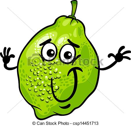 Vector Clip Art Of Funny Lime Fruit Cartoon Illustration   Cartoon